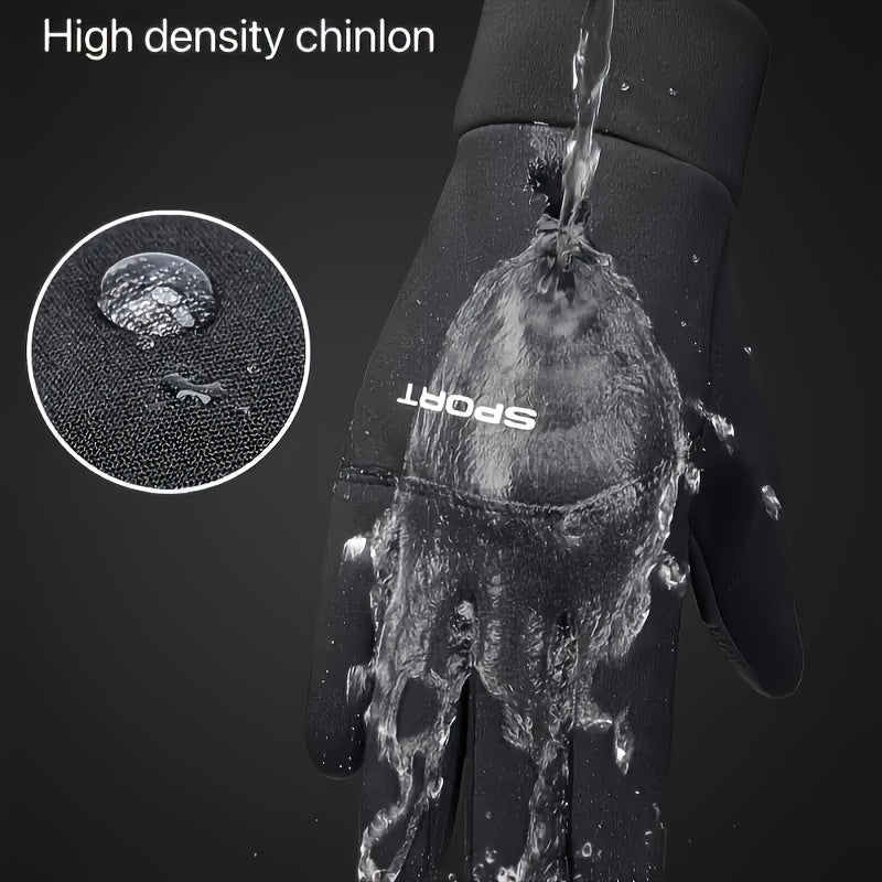 Autumn and Winter Outdoor Plus Velvet Cold Safeguard Gloves, Sports Riding Ski Touch Screen Gloves, Men&