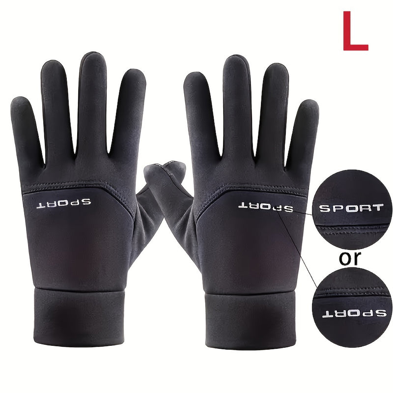 Autumn and Winter Outdoor Plus Velvet Cold Safeguard Gloves, Sports Riding Ski Touch Screen Gloves, Men&