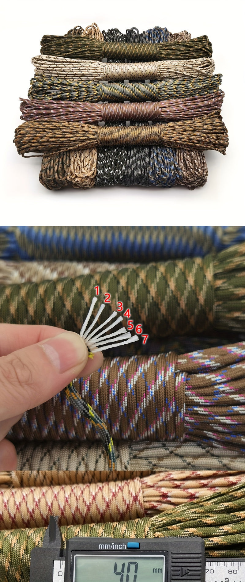 Durable Braided Paracord for Outdoor Adventures - Multi-Use, Strong 4mm Diameter, 16.4FT Length - Perfect for Camping and Survival Gear