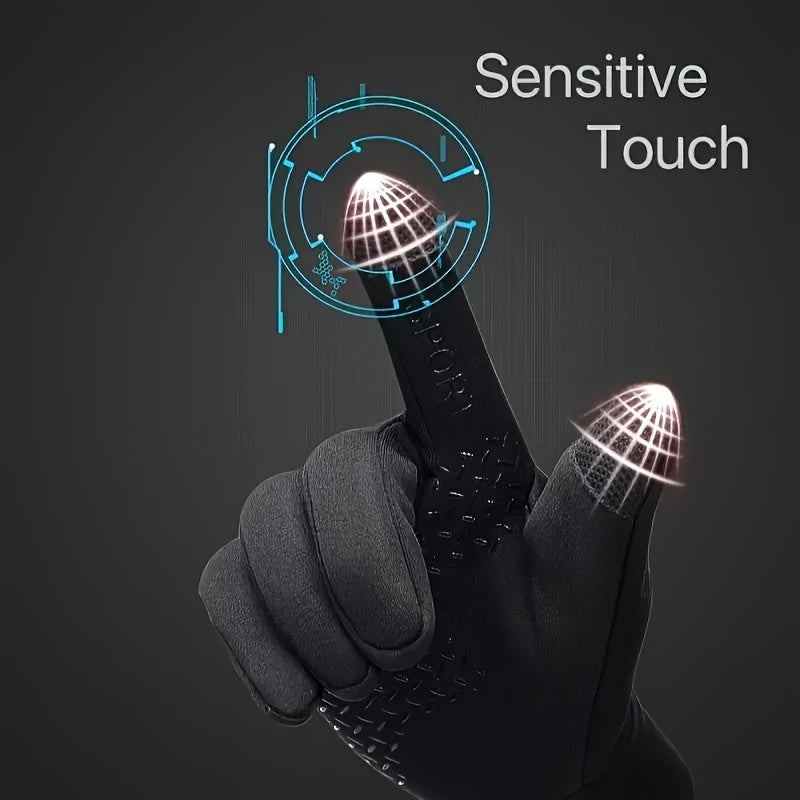 Autumn and Winter Outdoor Plus Velvet Cold Safeguard Gloves, Sports Riding Ski Touch Screen Gloves, Men&
