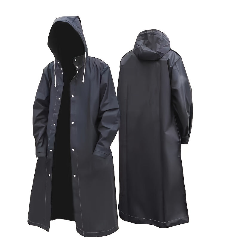 Black Fashion Adult Waterproof Long Raincoat Women&