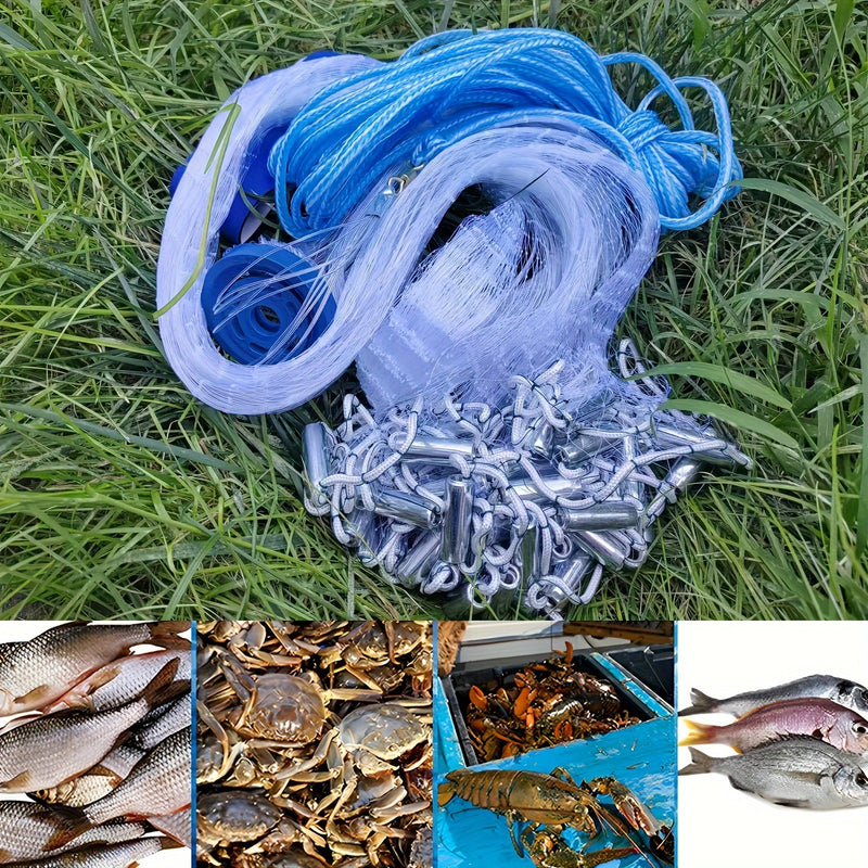 1 Set, 4ft Fishing Casting Net with Sinker Weights - Ideal for Saltwater Fishing Trap and Bait Cage, Perfect for Catching Shrimp and Crabs, Durable Nylon Blend, Handmade American Fishing Nets, Outdoor Gear