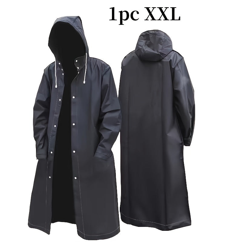 Black Fashion Adult Waterproof Long Raincoat Women&