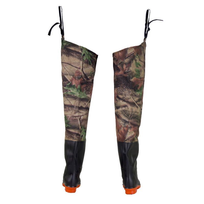 1 Pair of Camouflage Pattern Waterproof PVC Coated Wading Pants with Sturdy Buckskin Ankle Boots - Ideal for Fishing & Agriculture, Durable Outdoor Gear, Fishing Accessory