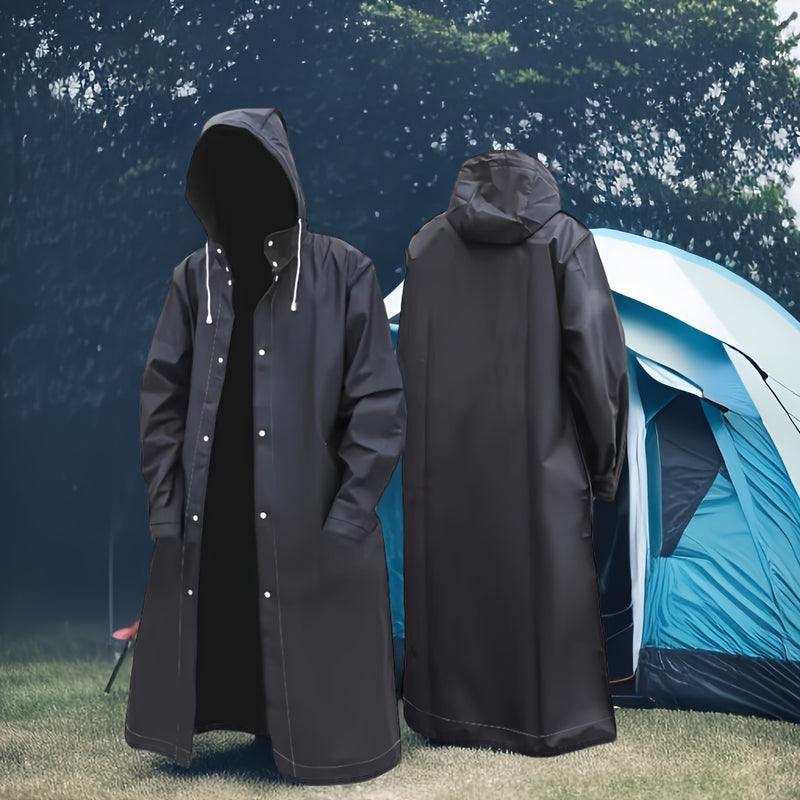 Black Fashion Adult Waterproof Long Raincoat Women&