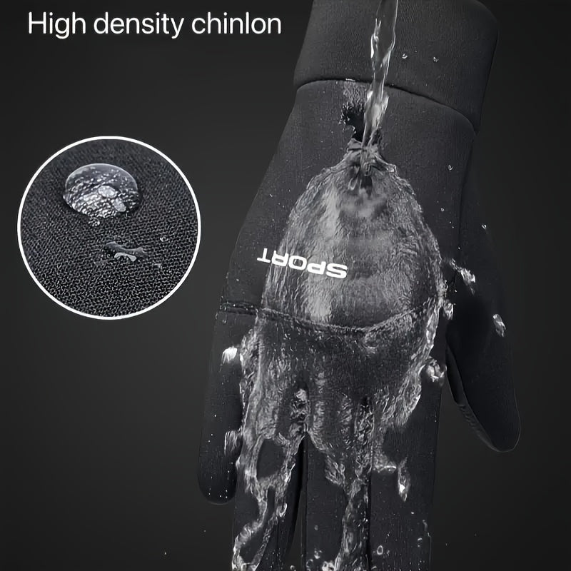 Autumn and Winter Outdoor Plus Velvet Cold Safeguard Gloves, Sports Riding Ski Touch Screen Gloves, Men&